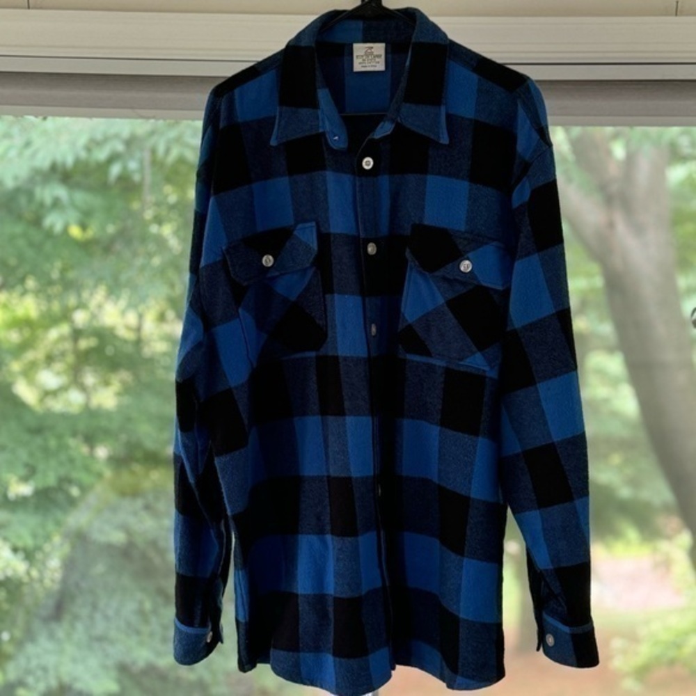 Rothco Extra Heavyweight Buffalo Plaid Flannel Shirt, Blue Plaid, XXL